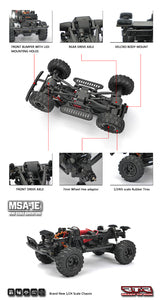 MSA-1E 1/24 Scale Coyote Pup 4WD RTR, w/ 2.4 GHz KD Propo Radio