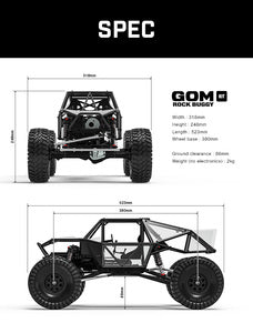 GOM Rock Crawler Buggy Kit, 1/10 Scale, w/ a GR01 Chassis, and 4WD