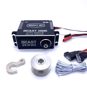 Beast 2000 5th Scale Servo Winch with Reefs Spool, Hook, Syn Line