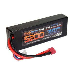 5200mAh 7.4V 2S 35C LiPo Hard Case Battery with Hardwire Deans Connector