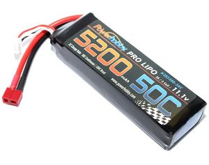 5200mAh 11.1V 3S 50C LiPo Battery with Hardwired T-Plug