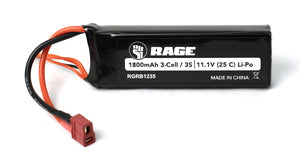 11.1V 3S 1800mAh Lipo Battery w/ T-Plug: Black Marlin Brushless