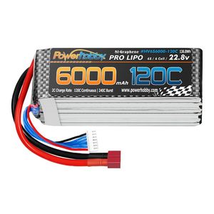 6S 22.8V 6000mAh 120C Graphene + HV LiPo Battery w/ Deans Plug 120C Continous / 140C Brust