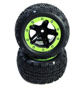 Slyder ST Wheels/Tires Assembled (Black/Green)