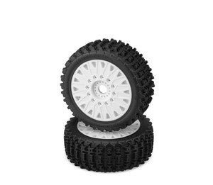 Magma Yellow Compound Tire, Pre-Mounted on White #3395 Wheel, fits 1/8 Buggy