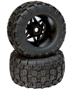 1/8 Raptor 3.8" Belted All Terrain Tires 17mm Mounted - Black