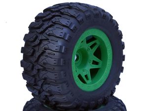 1/8 Defender 3.8" Belted All Terrain Tires 17mm Mounted Green