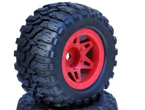 1/8 Defender 3.8" Belted All Terrain Tires 17mm Mounted Red