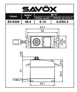 High Voltage Standard Digital Servo 0.13sec / 83.3oz @ 7.4V